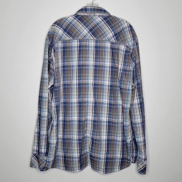 BKE Buckle Men’s Gray Plaid Button Up Long Sleeve Western Shirt Athletic Fit XL - Picture 2 of 7